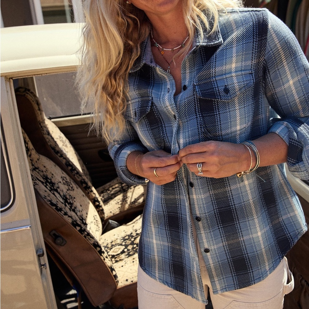 Outerknown Women's Flannel Blanket Shirt in Puget Plaid Size XS/S NWT